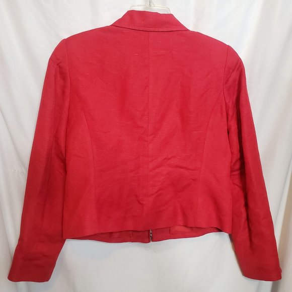 Vintage Short Red Jacket David N Petites Size 8 Silver Zipper Sticks On Bottom 8 - Picture 8 of 8